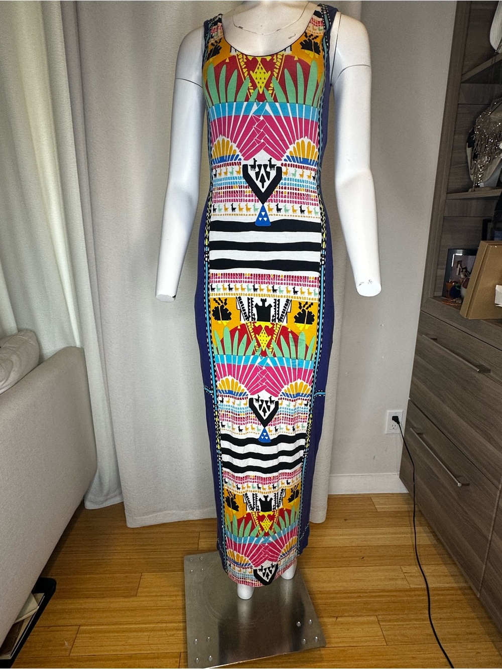 Mara Hoffman Multicolor Geometric Tribal Maxi Dress